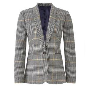 J. Crew Parke wool blend blazer gray glen plaid houndstooth size 6